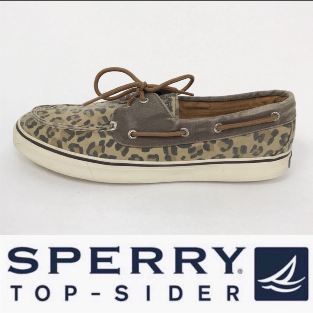 Sperry Top-Sider leopard canvas boat shoes 10M
